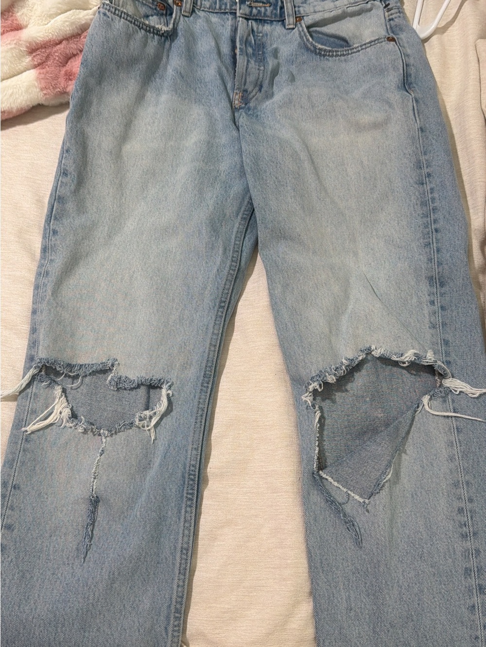 Zara Light Blue Straight-Leg Women's Jeans - Picture 2 of 2